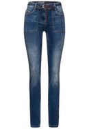 Scarlett Patch Pocket Trouser - Mid Blue