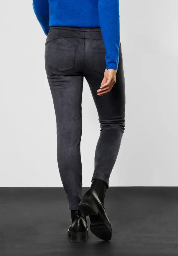Velour Trouser - Grey Blue