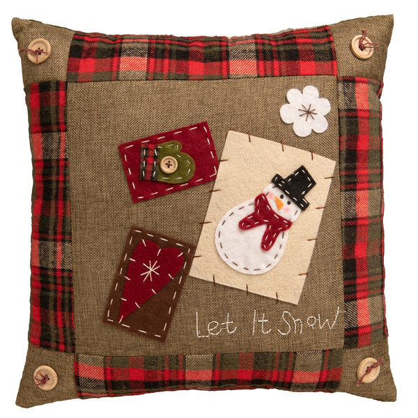 Natural Applique Christmas Cushion