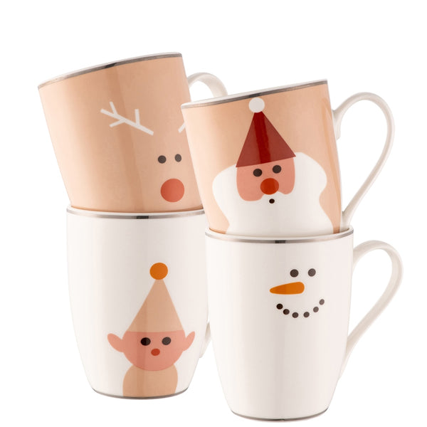 Minimal Characters Mugs Set Of 4