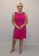 Back Ruffle A-line Dress - Fuchsia