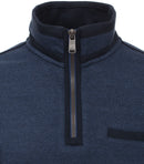 Contrast Collar 1/2 Zip Jumper - Navy