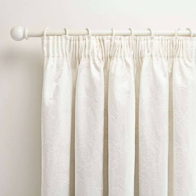 Letty Lined Readymade Curtains Porcelain 66x72