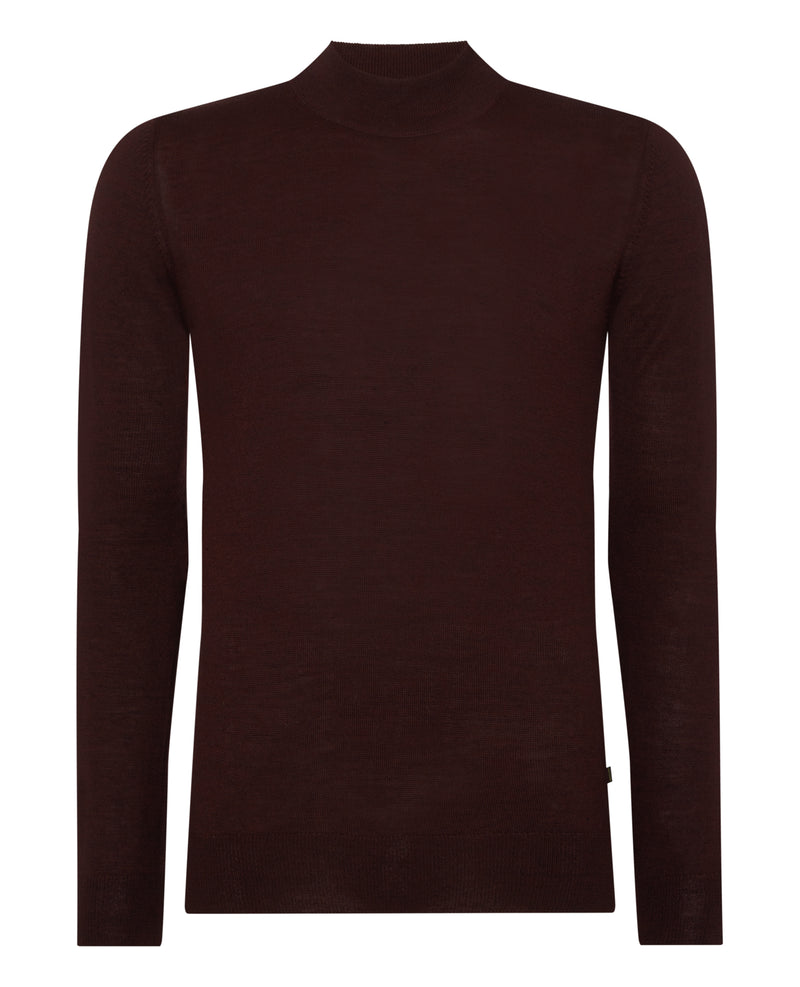 Turtle Neck Knitwear - Wine