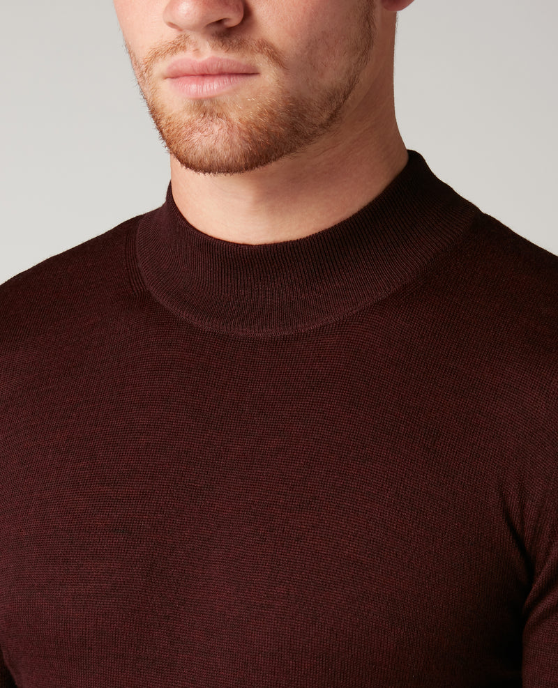 Turtle Neck Knitwear - Wine