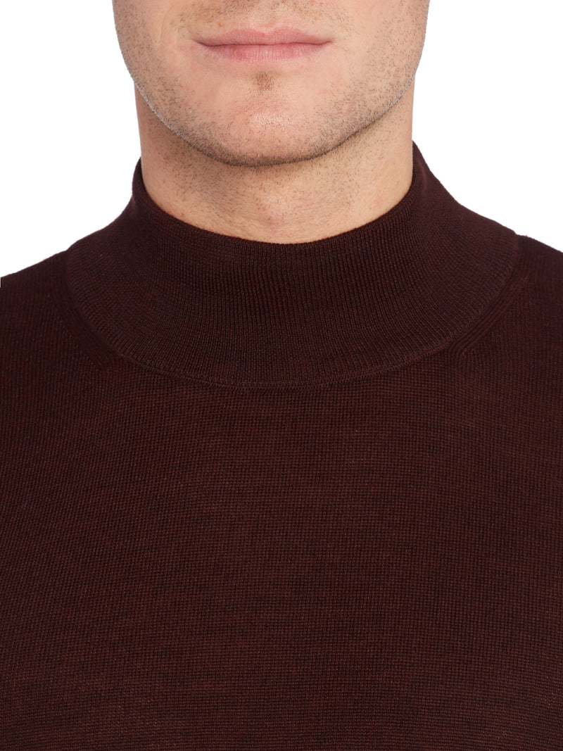 Turtle Neck Knitwear - Wine