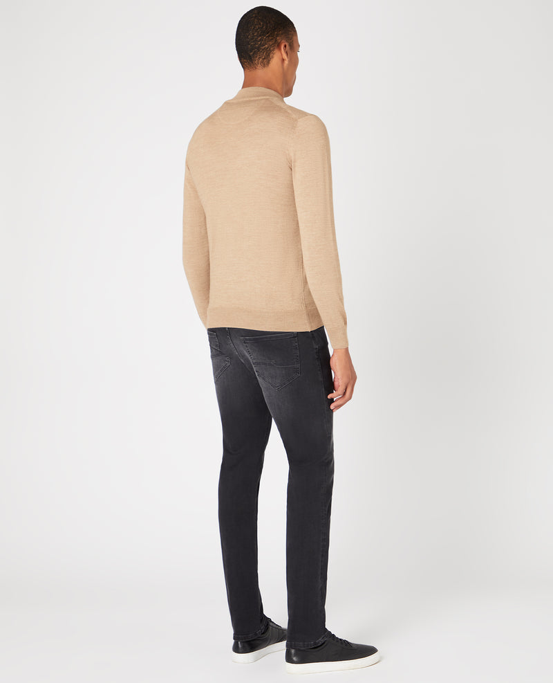 Half Zip Sweater - Brown