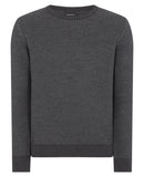 Plain Merino Wool Jumper - Charcoal