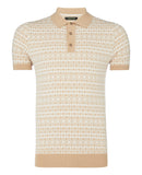 Short Sleeve Knit Polo Shirt - Stone