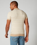 Short Sleeve Knit Polo Shirt - Stone