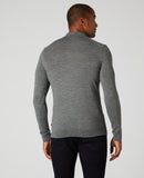 Long Sleeve Knitted Polo - Charcoal