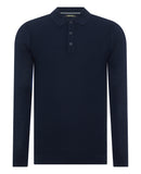 Long Sleeve Knitted Polo - Navy1