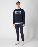 Long Sleeve Round Neck Sweater - Navy1