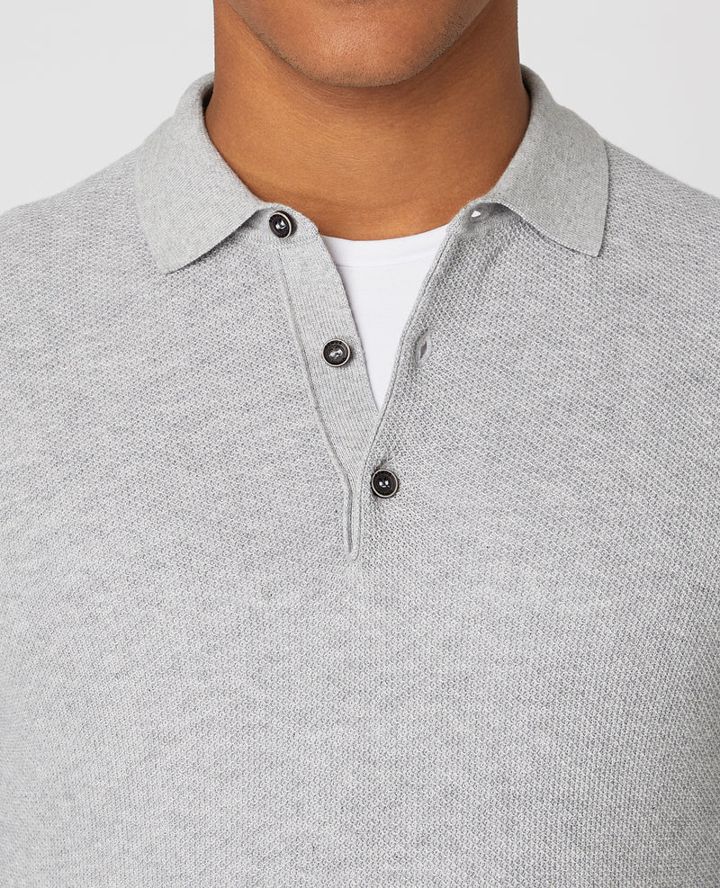 Knitted Polo - Light Grey