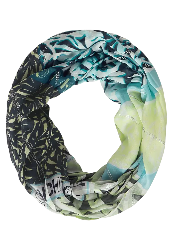 Foil Print Loop Scarf - Limelight Yellow