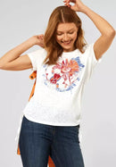 Flower Circle T-shirt - Burnt Out/regatta Blue