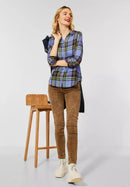 Check Blouse - Vivid Blue