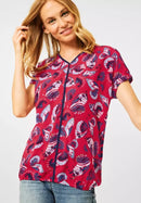 Print Mix Shirt - Hot Red