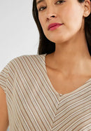 Stripe V Neck Shirt - Light Smooth Sand