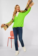 Drawstring Cardigan - Shiny Apple Green