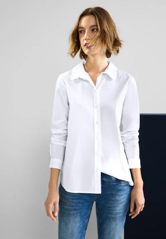 Shirt Collar Blouse - White
