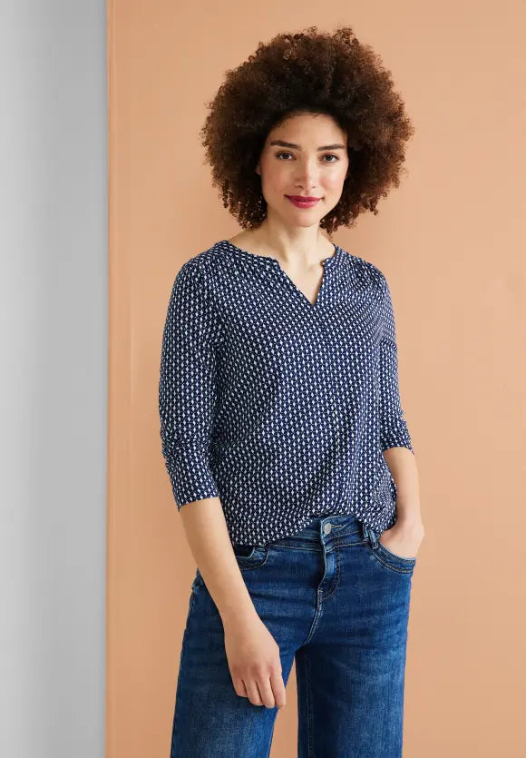 Print Jersey Shirt - Deep Blue