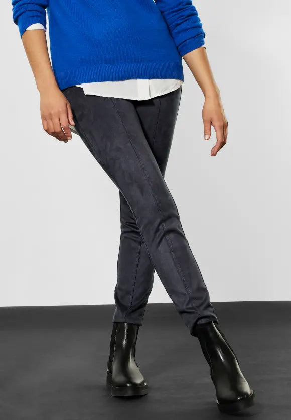 Velour Trouser - Grey Blue