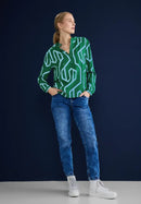 Print Tunic Blouse - Dark Brisk Green