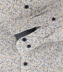 Long Sleeve Button Down Print Shirt - Silver