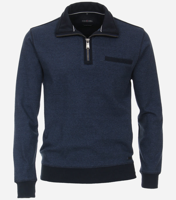 Contrast Collar 1/2 Zip Jumper - Navy