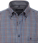 Long Sleeve Button Down Check Shirt - Light Blue
