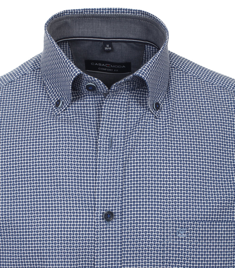 Short Sleeve Print Shirt - Light Blue