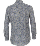 Long Sleeve Button Down Print Shirt - Light Blue