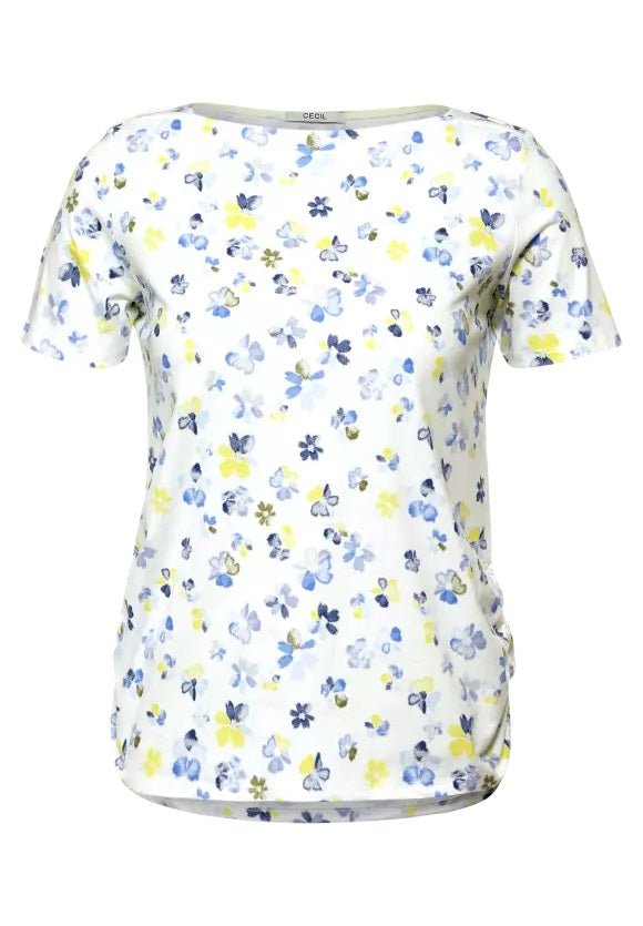 Flower Aop T-shirt - Vanilla White