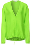 Drawstring Cardigan - Shiny Apple Green