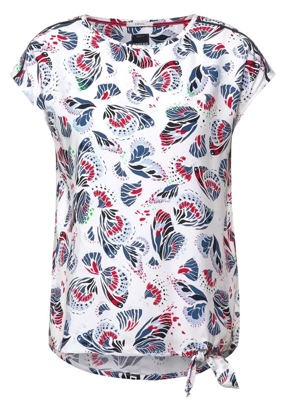 Multicolor Print Blouse - Vanilla White