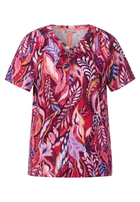 Printed Jersey Tunic - Cherry Red