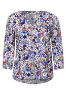 Print Tunica Blouse - Vanilla White