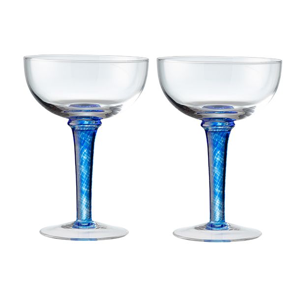 Imperial Blue Set Of 2 Champagne Saucers