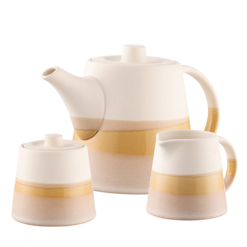 Saffron Teapot, Cream & Sugar Set