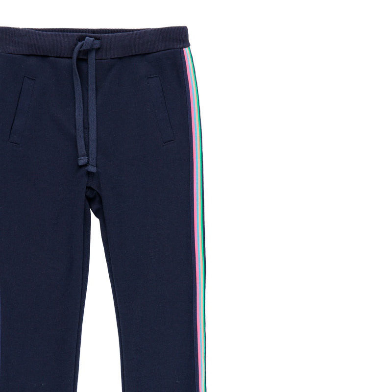 Joggers With Side Stripes - Navy