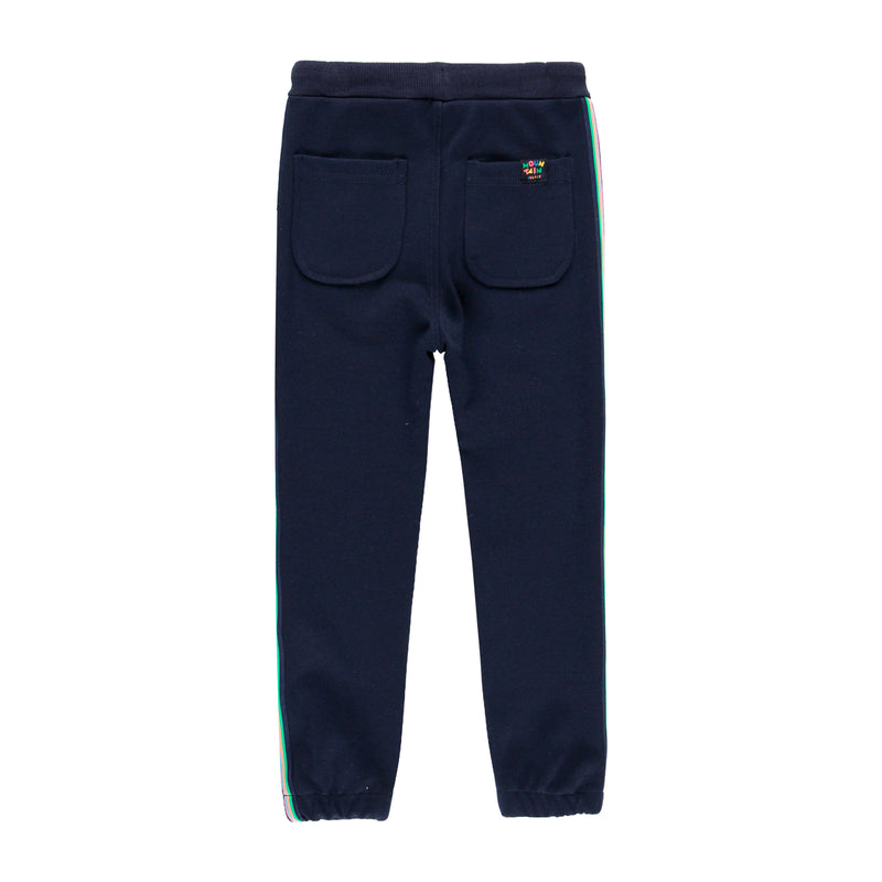 Joggers With Side Stripes - Navy