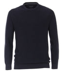 Casa Moda Pattern Crew Neck Pullover - Night Blue