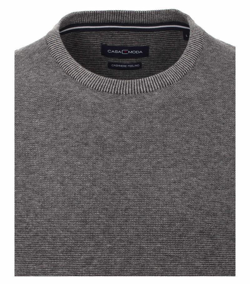 Casa Moda Pattern Crew Neck Pullover Rhubarb