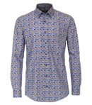 Print Button Down Casual Shirt - Light Blue