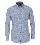 Print Button Down Casual Shirt - Light Blue
