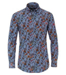 Print Button Down Casual Shirt - Light Blue
