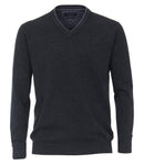 Plain V-Neck Pullover - Navy