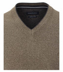 Plain V-Neck Pullover - Green