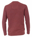 Plain V-Neck Pullover - Red